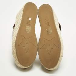 مملوكة مسبقًا Dior Attitude Size 40 Brown Leather Wedge Sandals