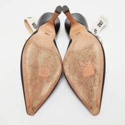 Pre Owned حذاء كعب عالي ديور جادور قماش أسود بحزام خلفي للكاحل مقاس 36.5