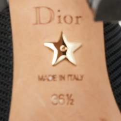 Pre Owned حذاء كعب عالي ديور جادور قماش أسود بحزام خلفي للكاحل مقاس 36.5