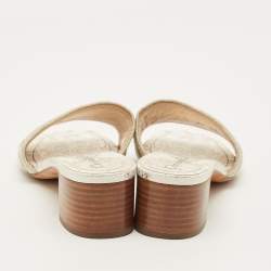 مملوكة مسبقًا صندل سلايد ديور دوي قماش كريمي/رمادي مقاس 38