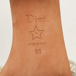 مملوكة مسبقًا صندل سلايد ديور دوي قماش كريمي/رمادي مقاس 38