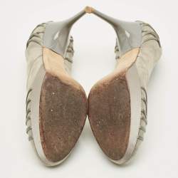 مملوكة مسبقًا Dior Size 41 Grey Satin and Suede Platform Pumps