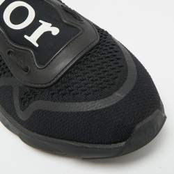 Pre Owned Dior B21 Size 42 Black Knit Fabric Neo Low Top Sneakers