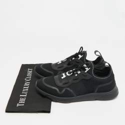 Pre Owned Dior B21 Size 42 Black Knit Fabric Neo Low Top Sneakers