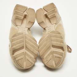 مملوكة مسبقًا Dior D-Connect Size 38 Pink/Transparent Fur and PVC Low Top Sneakers