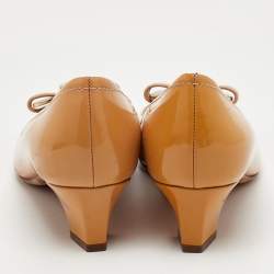 Pre Owned Dior Size 37 Peach Orange Patent Leather Pumps