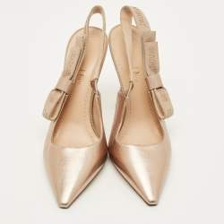 مملوكة مسبقًا حذاء كعب عالي ديور جادور قماش أسود بحزام خلفي للكاحل مقاس 36.5