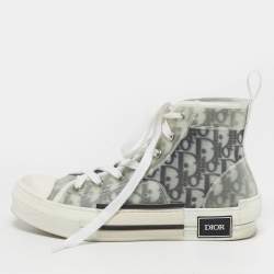 مملوكة مسبقًا Dior B23 Size 38 Grey/White Mesh and PVC High Top Sneakers