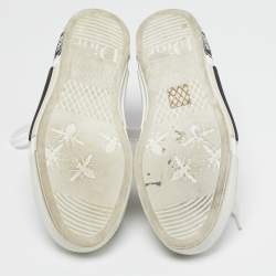 Pre Owned حذاء رياضي ديور رمادي/أبيض شبكي وبولي فينيل كلورايد عالي القمة مقاس 38