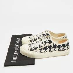 مملوكة مسبقًا Dior Walk'n'Dior Size 38.5 White/Black Canvas Low Top Sneakers