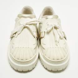 مملوكة مسبقًا Dior ID Size 37 White/Gold Leather and Rubber Low Top Sneakers