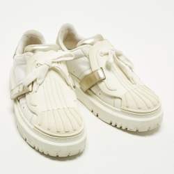 مملوكة مسبقًا Dior ID Size 37 White/Gold Leather and Rubber Low Top Sneakers