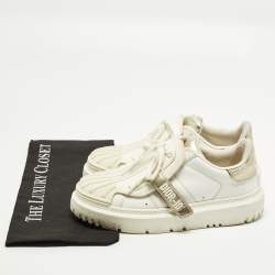 مملوكة مسبقًا Dior ID Size 37 White/Gold Leather and Rubber Low Top Sneakers