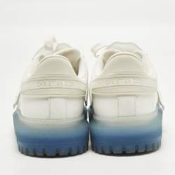 Pre Owned حذاء رياضي ديور آي دي جلد شفاف/أبيض وربر برباط مقاس 38.5