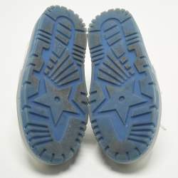 Pre Owned حذاء رياضي ديور آي دي جلد شفاف/أبيض وربر برباط مقاس 38.5