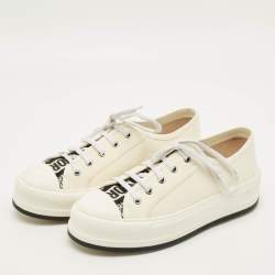 مملوكة مسبقًا Dior Walk'n'Dior Size 39 White Canvas and Rubber Platform Sneakers