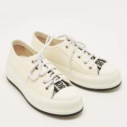 مملوكة مسبقًا Dior Walk'n'Dior Size 39 White Canvas and Rubber Platform Sneakers