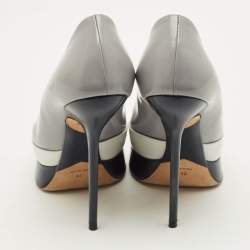 Pre Owned حذاء كعب عالي ديور ميس ديور جلد بني لامع مقدمة مفتوحة نعل سميك مقاس 41