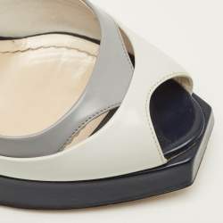 Pre Owned حذاء كعب عالي ديور ميس ديور جلد بني لامع مقدمة مفتوحة نعل سميك مقاس 41