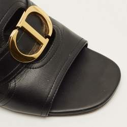 مملوكة مسبقًا صندل سلايد ديور مونتايغن جلد أسود مقاس 38