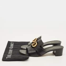 مملوكة مسبقًا صندل سلايد ديور مونتايغن جلد أسود مقاس 38