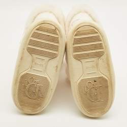 مملوكة مسبقًا بوت ديور فرو وردي/أبيض وجلد للثلج مقاس 38-40