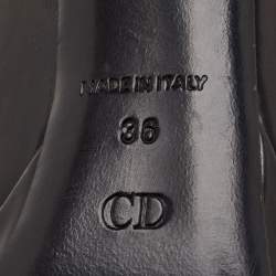 مملوكة مسبقًا Dior Plaque Size 36 Black Leather Peep Toe Pumps