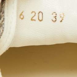 Pre Owned Dior Walk'n'Dior Size 39 Beige/Grey Jacquard Lace Up Sneakers