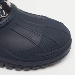 Pre Owned حذاء بوت ديور دي-فينتشر قماش ومطاط أزرق كحلي معقوف مقاس 40