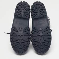 Pre Owned حذاء بوت ديور دي-فينتشر قماش ومطاط أزرق كحلي معقوف مقاس 40