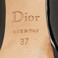 Pre Owned Dior Diorella Size 37 Black Patent Leather Peep Toe Pumps