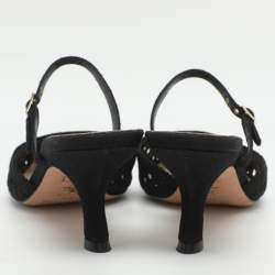 Pre Owned Dior Dior Capture Black Size 38.5 Embroidered Mesh Dior Capture Mules 