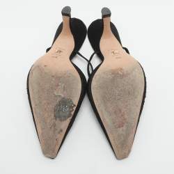 Pre Owned Dior Dior Capture Black Size 38.5 Embroidered Mesh Dior Capture Mules 