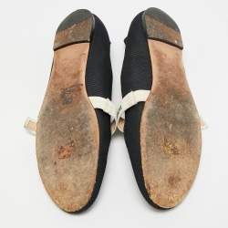 Pre Owned حذاء باليرينا مسطح ديور جادور شبك أسود مقاس 38.5