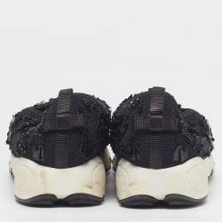 مملوكة مسبقًا Dior Fusion Size 40.5 Black Mesh Crystal Embellished Slip On Sneakers