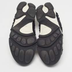 مملوكة مسبقًا Dior Fusion Size 40.5 Black Mesh Crystal Embellished Slip On Sneakers