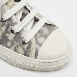 Pre Owned Dior B23 Size 38 Grey/Transperent Mesh and PVC High Top Sneakers