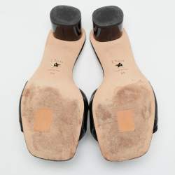 Pre Owned Dior C'est Dior Size 37 Black Patent Leather Slide Sandals