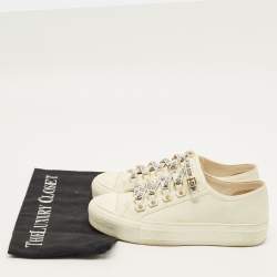 Pre Owned حذاء رياضي ديور ووك ن ديور قماش كريمي منخفض مقاس 36