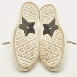 Pre Owned حذاء رياضي ديور واك إن ديور كانفاس أبيض عنق منخفض مقاس 39