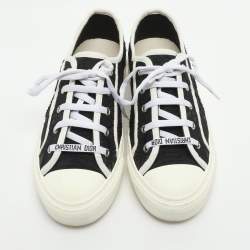 Pre Owned Dior Walk'n'Dior Size 38 Black/White Lace and Mesh Low Top Sneakers