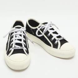 Pre Owned Dior Walk'n'Dior Size 38 Black/White Lace and Mesh Low Top Sneakers