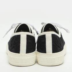 Pre Owned Dior Walk'n'Dior Size 38 Black/White Lace and Mesh Low Top Sneakers