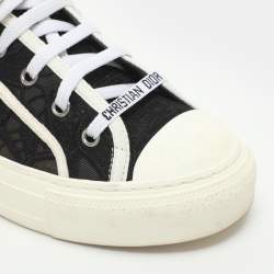 Pre Owned Dior Walk'n'Dior Size 38 Black/White Lace and Mesh Low Top Sneakers