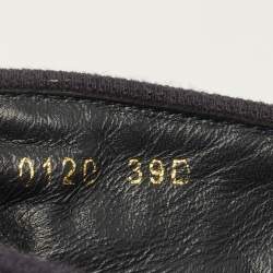 Pre Owned Dior Granville Size 39 Navy Blue/White Oblique Canvas Espadrille Flats