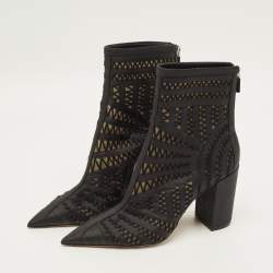 Pre Owned حذاء بوت ديور سويدي أسود بسحّاب طول الكاحل مقاس 40