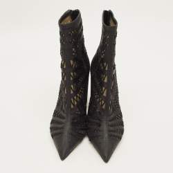 Pre Owned حذاء بوت ديور سويدي أسود بسحّاب طول الكاحل مقاس 40