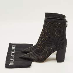 Pre Owned حذاء بوت ديور سويدي أسود بسحّاب طول الكاحل مقاس 40