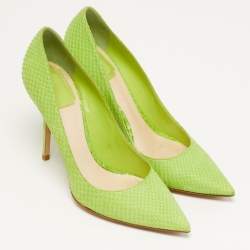 Pre Owned حذاء كعب عالي ديور شيري مقدمة مدببة شامواه بنفسجي مقاس 37