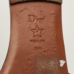 Pre Owned Dior D Club Size 39.5 Black Leather Flat Slide